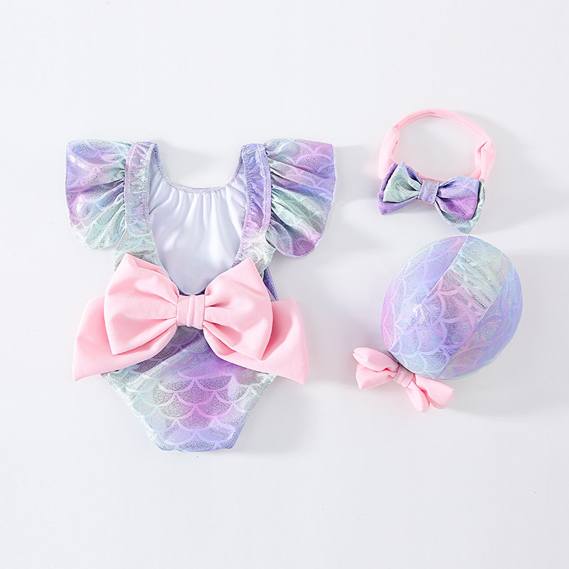 Girls' swimsuit ins1-3-year-old baby princess swimsuit 0-1 infant mermaid swimsuit 7 children bikini