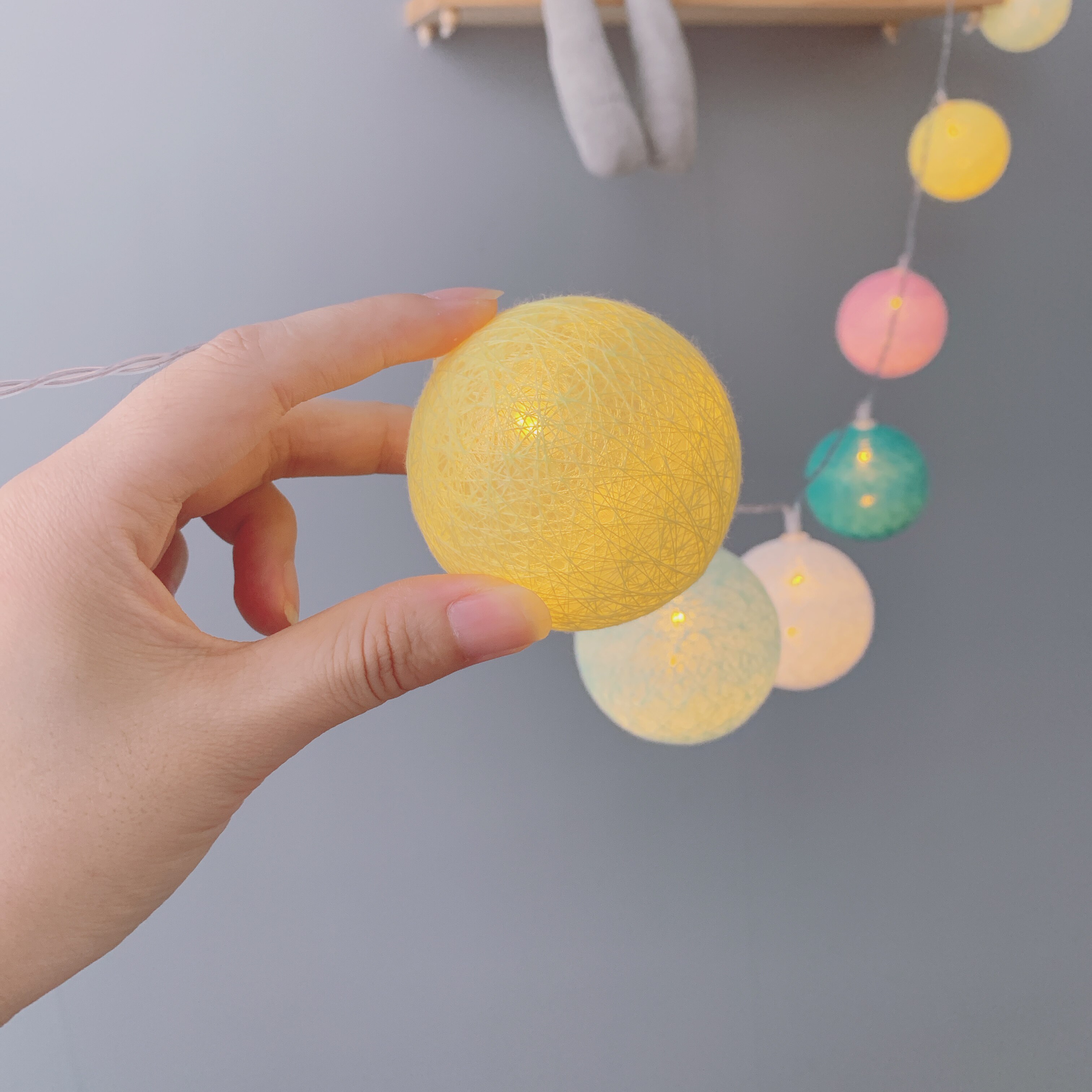 Children's indoor room Decorative Lights New LED Light Strings Tent Shop Window Shop Cotton Thread Home Round Ball Small Colored Lights