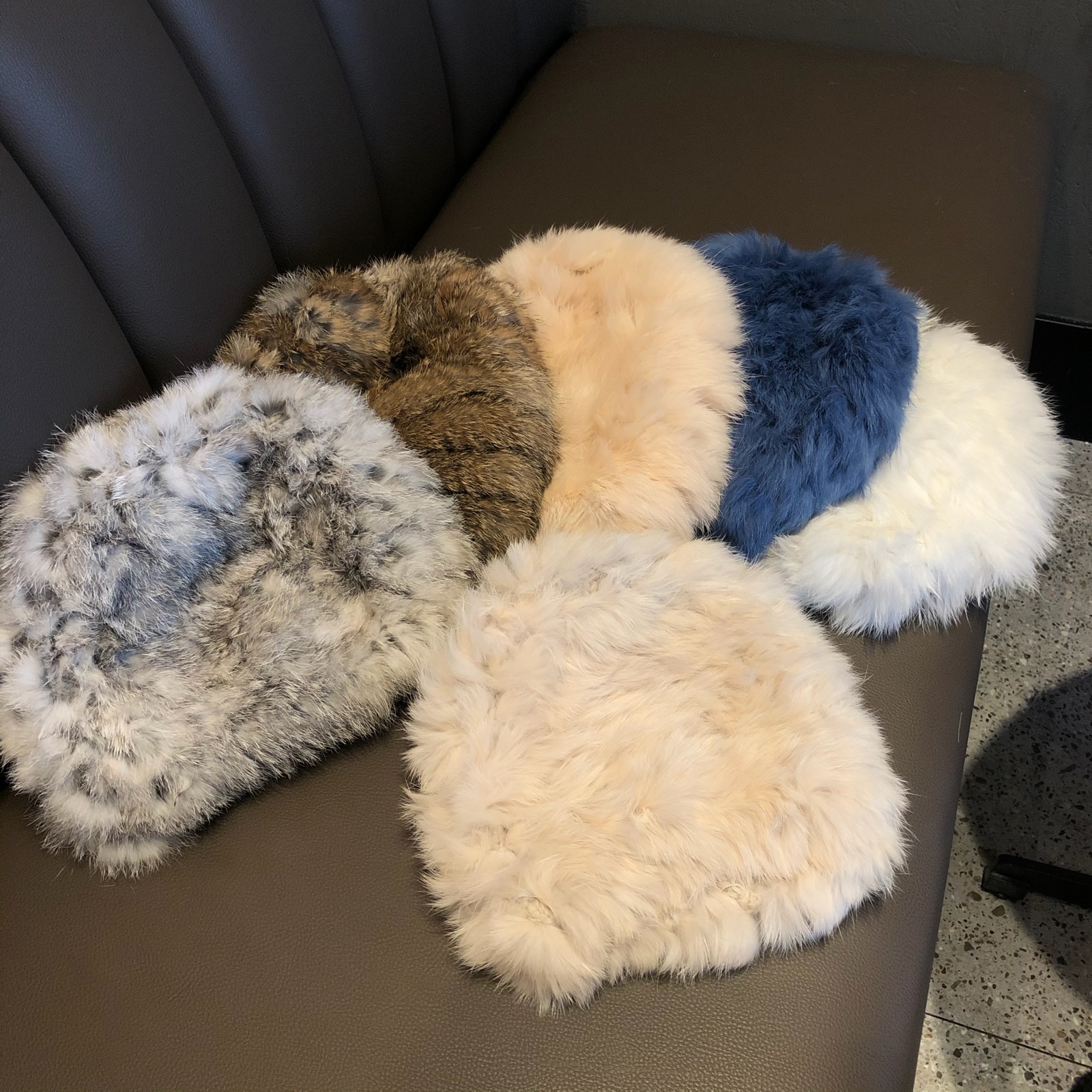 Rabbit hair hat woman thicken cute white fur hat cold protection warm plush knit hat bag head hat autumn and winter