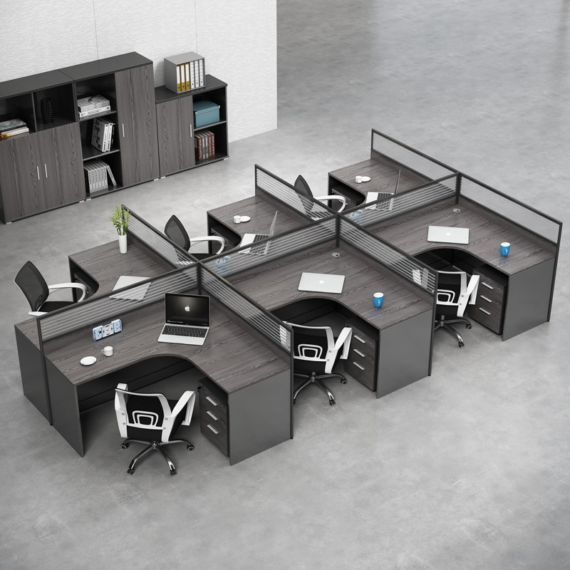 Simple modern screen Staff desk Financial desk chair combination partition staff card seat 46-person computer desk