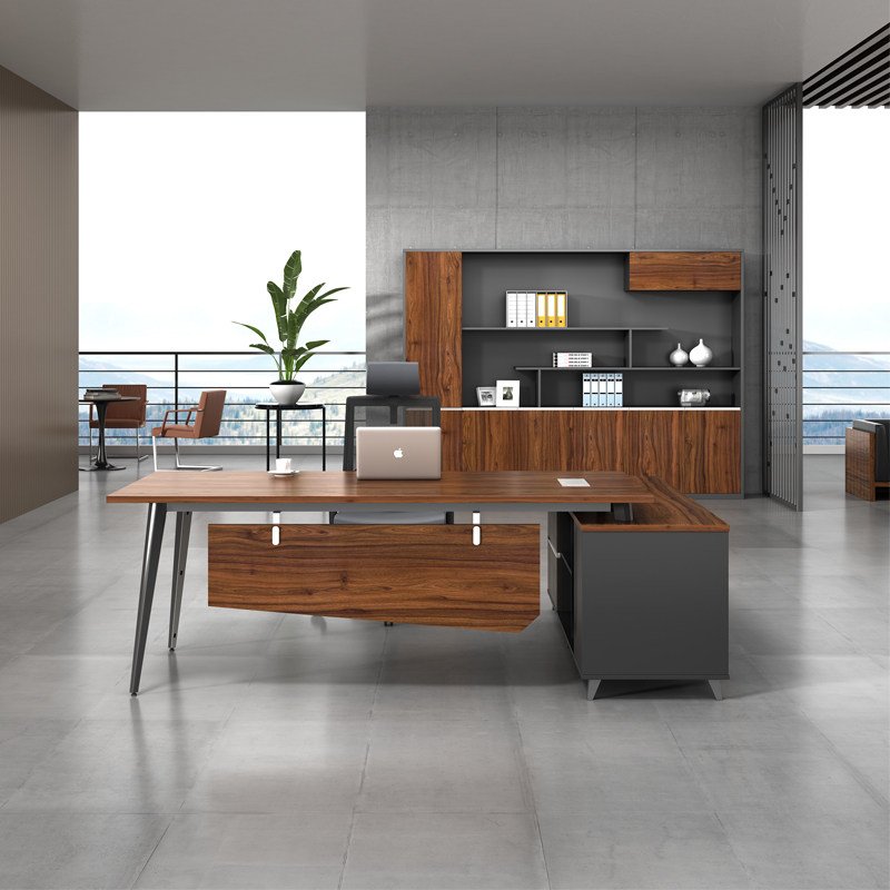 Boss desk president desk simple modern boss desk steel frame supervisor manager desk and chair combination office furniture