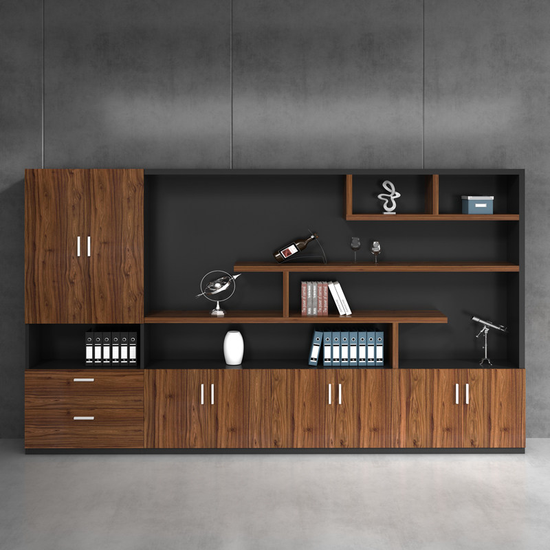 Shanghai office furniture wood filing cabinet plate type information file cabinet boss room file cabinet bookcase combination-Taobao