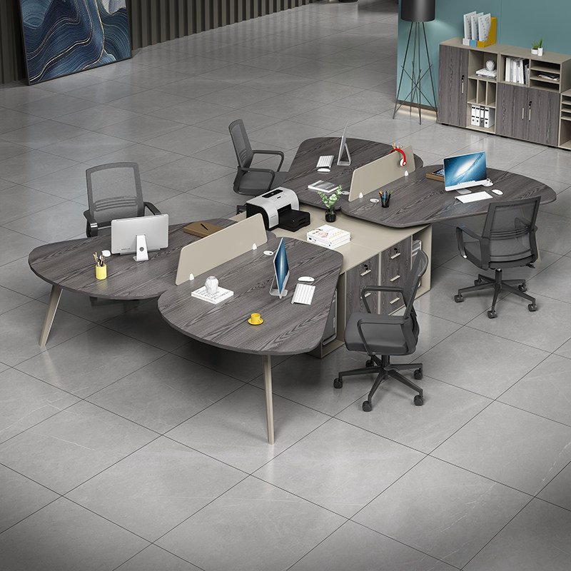 Minimalist modern office table creative butterfly type employee table 46 artificial position staff desk chair combination