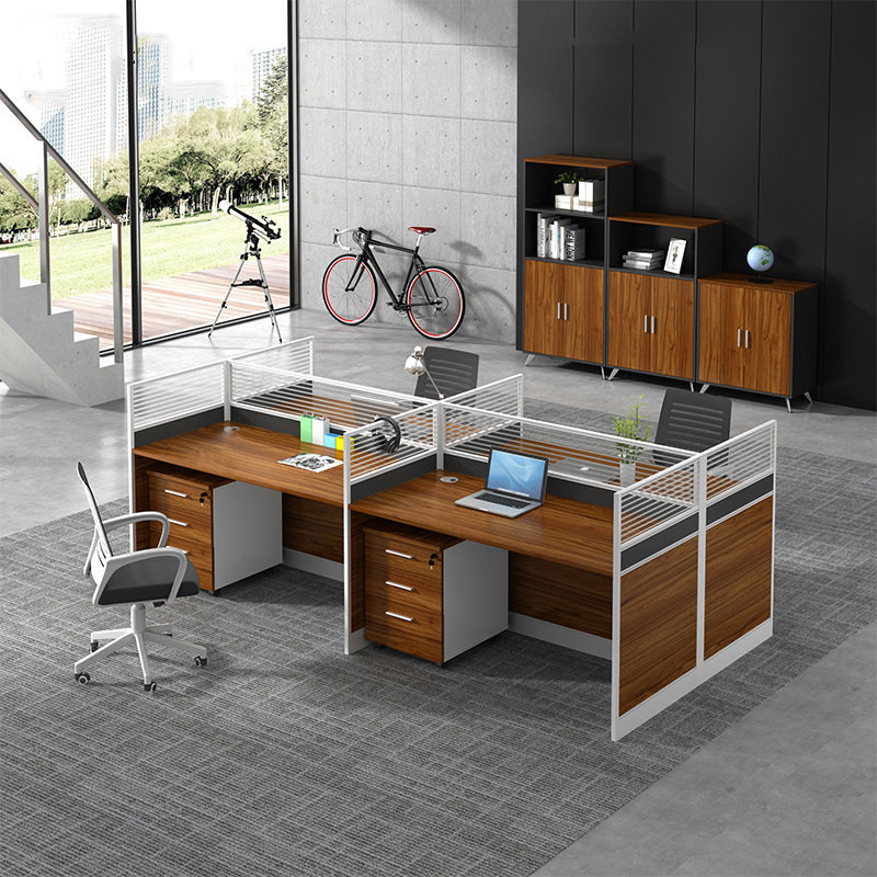 Staff Desk Chair Composition Four-place minimalist Hyundai Screen Screen Partition Staff 4 People's booth Office furniture