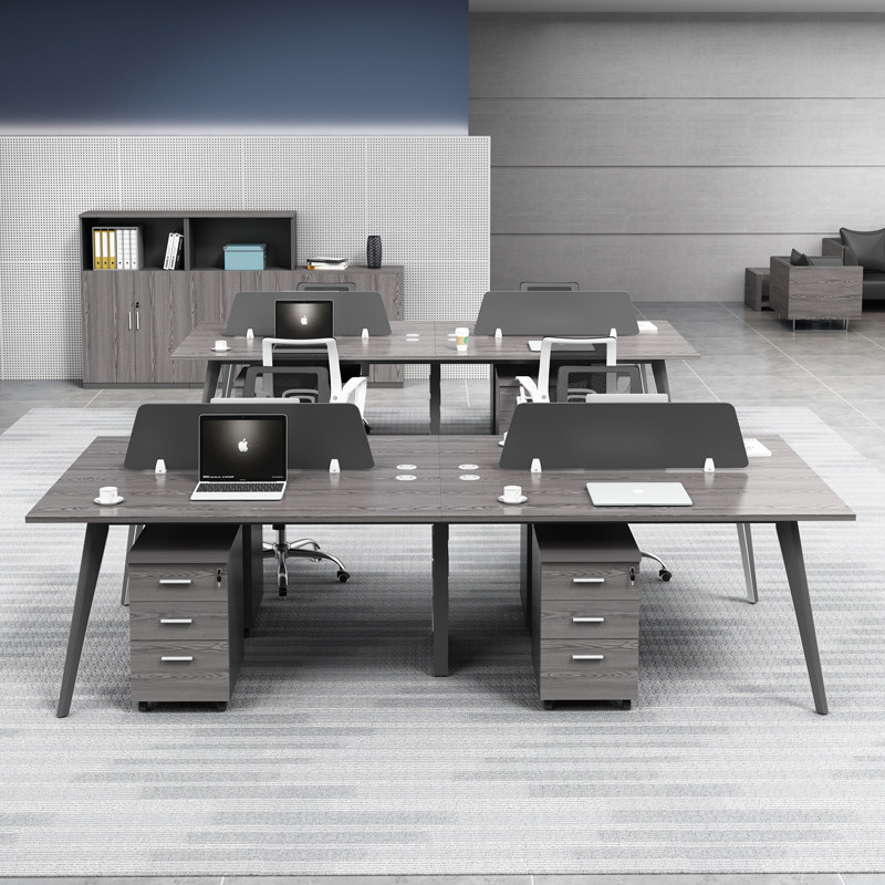 Staff desk Simple and modern 4-person Zheyue office furniture work station staff table screen office desk chair