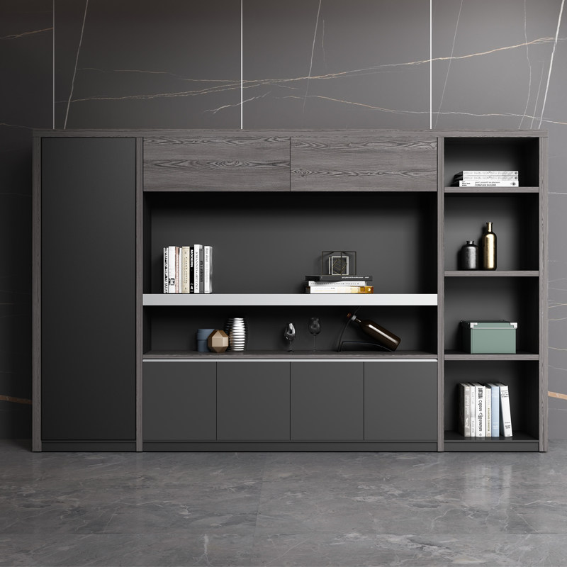 Boss office bookcase simple modern storage cabinet background locker office file cabinet wooden high cabinet