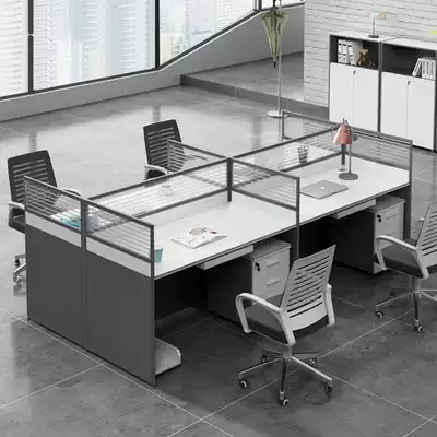 New desk simple modern 2 4 6 people table and chair combination staff station screen partition four staff card seat