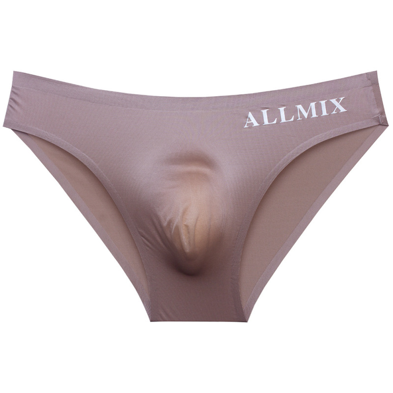 Men's Ice Silk Seamless Briefs, Naked-Feel, Sporty, Quick-Drying, Thin, Soft, High-End Underwear, Elastic, Breathable, Summer