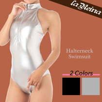 Japanese LaReina brand high fork water polo swimsuit women enamel material competitive swimsuit sexy high neck swimsuit