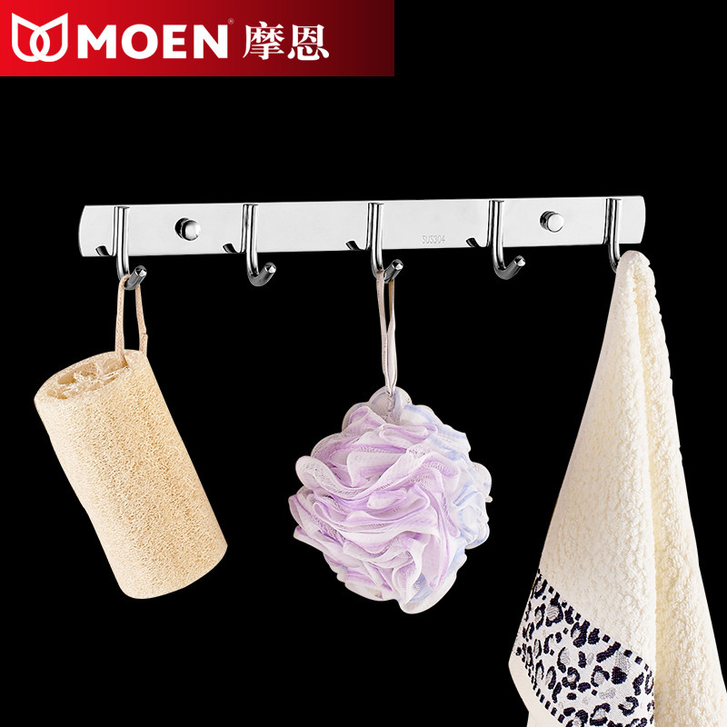 Bathroom 304 stainless steel row hook hook bathroom door behind the kitchen hook bathroom coat hook wall hanging