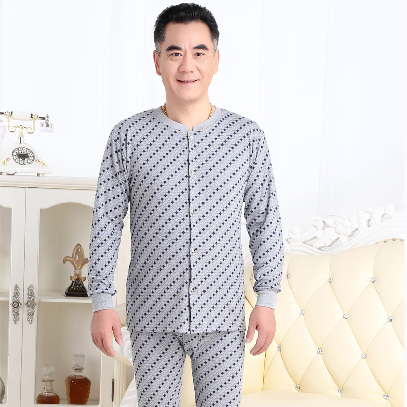 Mở Cardy trung niên ấm đồ lót cũ cardigan nam dài tay áo cộng với chất béo để tăng váy cha bông chỉnh sửa kích thước lớn phù hợp.