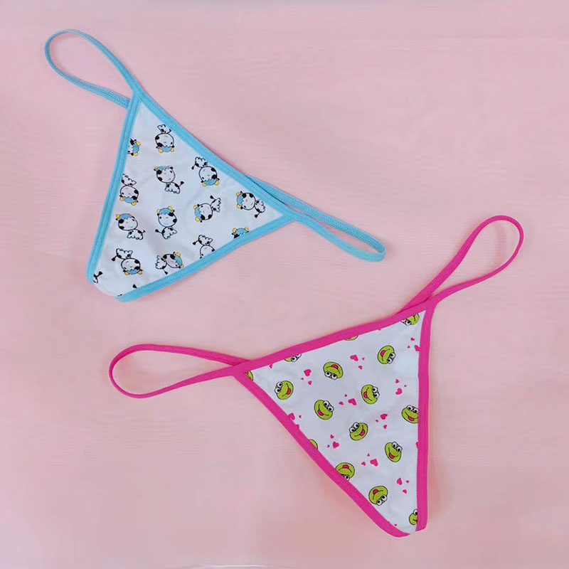 Rope pure cotton trousers exported to European cute cartoon female underwear students dance fine tape T pants