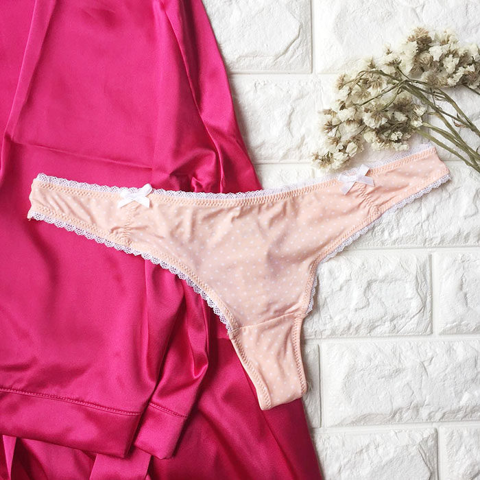 tback large size Ding-character pants woman summer thin fresh wave dot light color t character underpants fat m step up woman low waist tinged pants