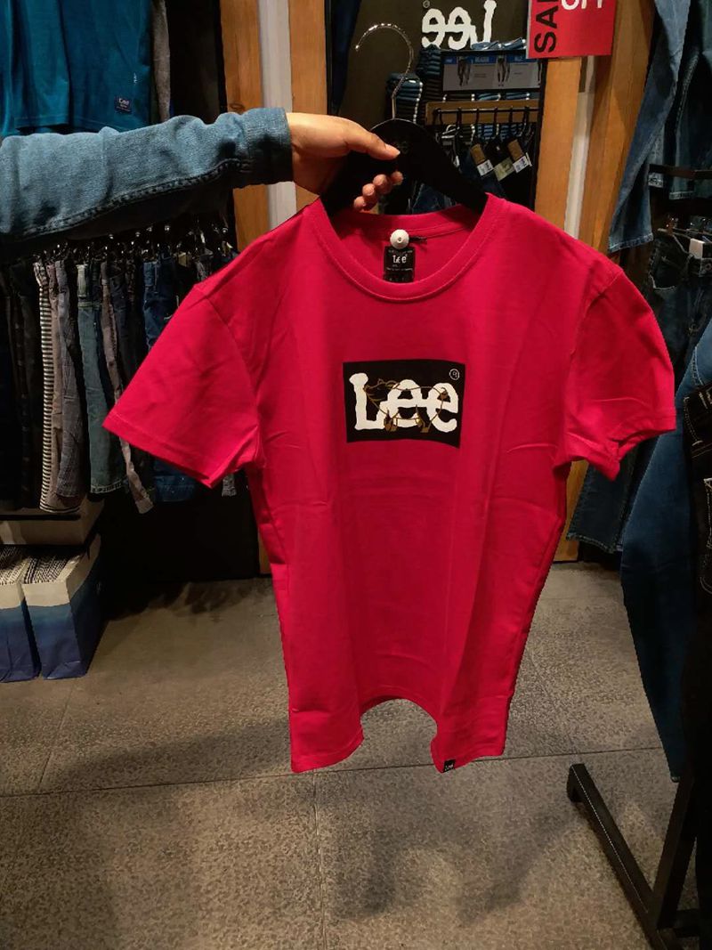 Quần áo lợn nam Lee phiên bản giới hạn chính hãng 2019 cotton cotton tròn cổ ngắn tay áo thun nam 6L14 - Áo phông dài áo thun nam trơn