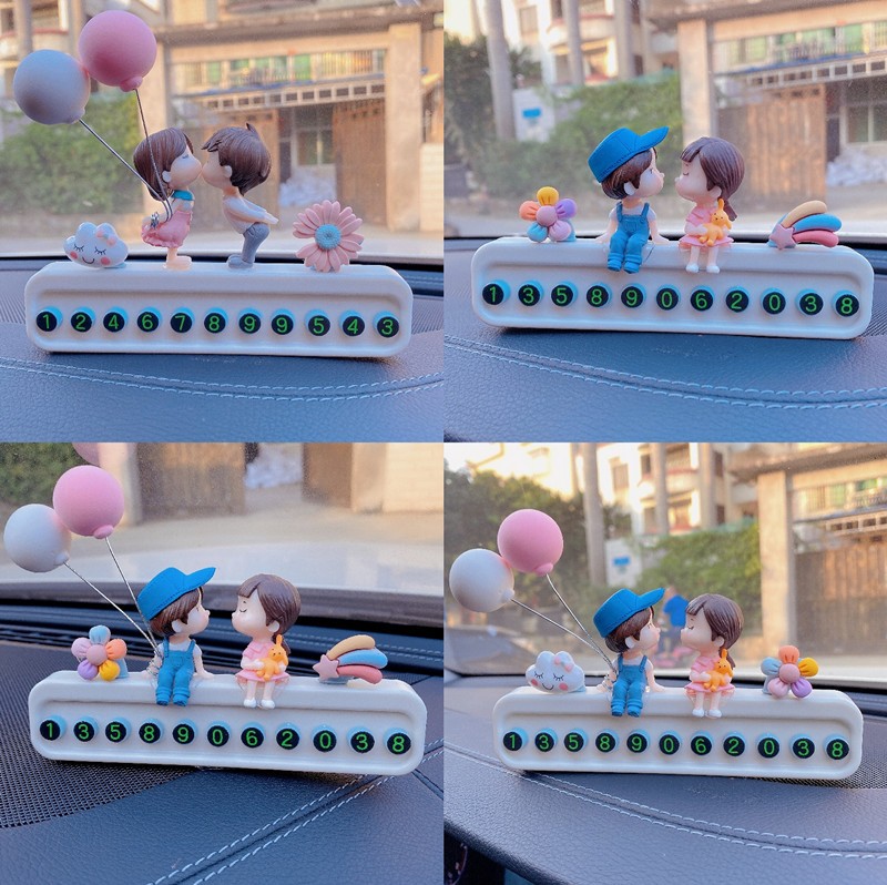 Temporary parking plate moving phone number plate in the car creative cute 3d three-dimensional moving license plate car decoration supplies