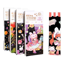 Scratch painting childrens glitter scratch painting note book student childhood scraping wax paper handmade toys cartoon boy primary school kindergarten painting book colorful girl diy handmade painting book toothpick drawing scratch