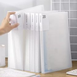 Transparent A4 Folder A4 Paper Insert Information Book Multi-Layer Multi-Page File Storage Loose-Leaf Page Turning Student Test Paper Organizer Paper Storage Bag Music Score Clip Music Score Magazine Cut Page Classification Folder