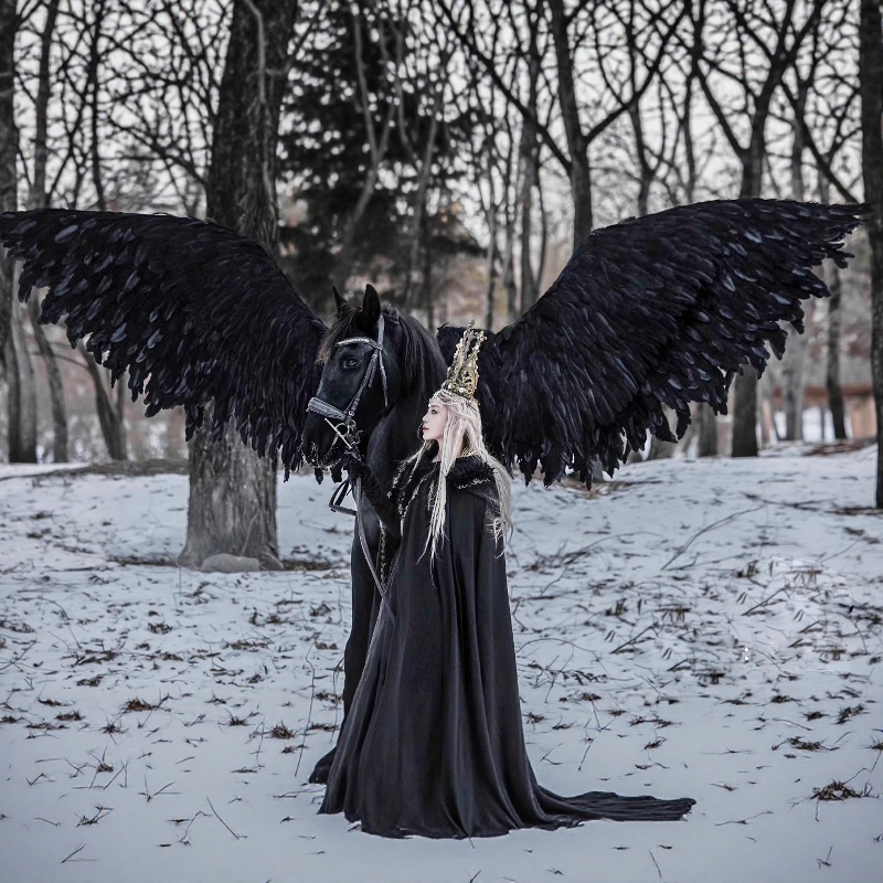 Free-Spirited Electric Remote-Controlled Retractable Feather Wings, Large Equestrian Saddle Wings, Decorative Props for Scenic Spots