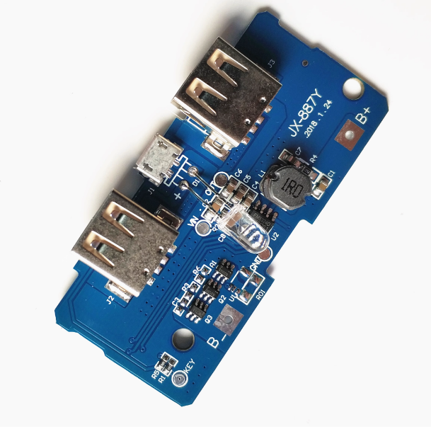 18650电池3.7V转5V2A升压模块 DIY充电宝/移动电源主板/电路板