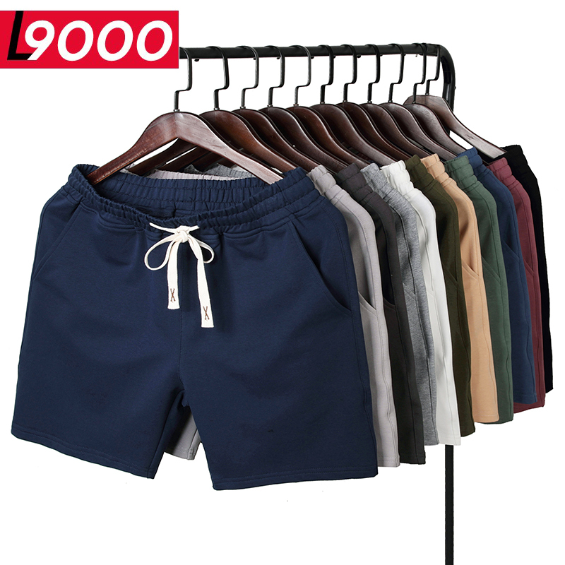 Men's Knee-Length Athletic Shorts, Korean Style, Slim Fit, Casual Knit, Loose 3/4 Length, Trendy Brand Sweatpants