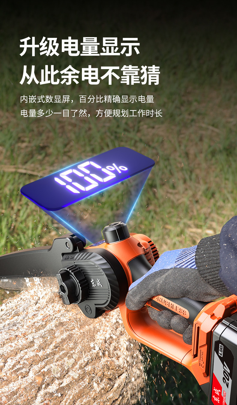 Пила цепная 东成电锯家用小型手持电动伐木锯柴锯树锂电池大容量充电式电炼锯 Tung Shing