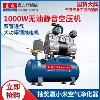 Dongcheng oil-free silent air compressor 220V small high-pressure air compressor Woodworking painting dental pumping pump
