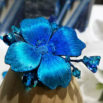 Youzhou Miao embroidery brooch peony wild art fashion banquet luxury high-end female pin