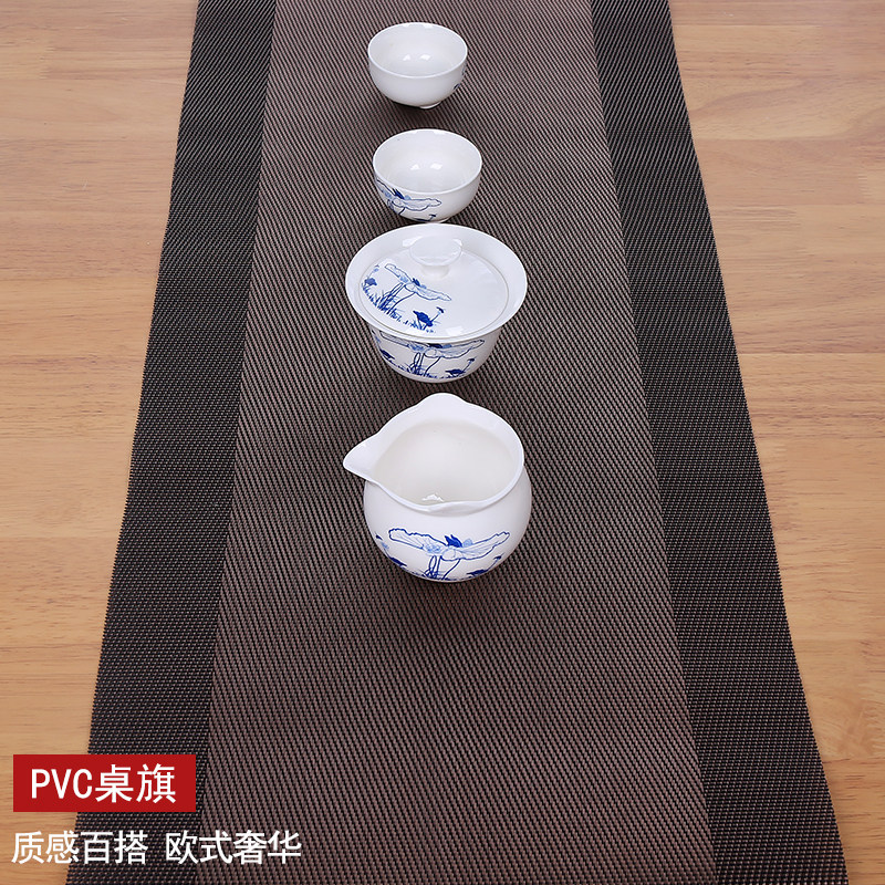 Tea mat table flag modern minimalist PVC tea table cushion tea tray cushion tea XI European style heat insulation tea table tea laying tea cup cushion