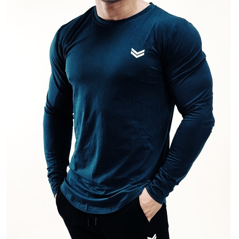 New Long Sleeve T Shirt Sport Men Gym Shirt Quick Dry Gym Fi
