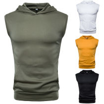 Mens Muscle Hoodie Tank Tops Sleeveless Bodybuilding Gym Wor