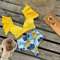 2021 New Swimsuit Women Swimwear High Waist Bikini Ruffle Bi