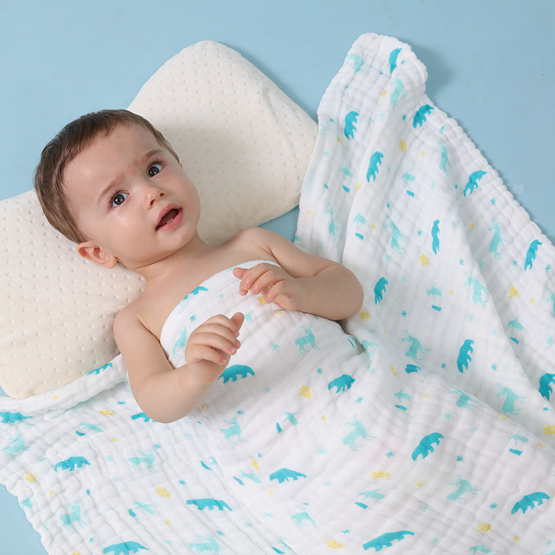 Newborn baby bath towel cotton newborn gauze super soft absorbent baby super soft absorbent children bath towel