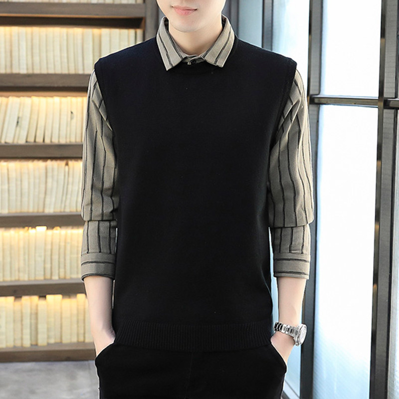 Fake two sets of warm shirts jacket men's gush thickened with a shirt spring autumn and winter with a long sleeve of clothes