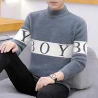 Мужской бархатный утепленный свитер, демисезонная трендовая утепленный лонгслив, подходит для подростков, коллекция 2021