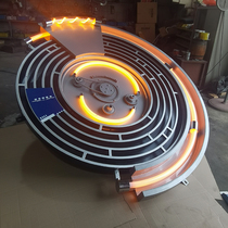 Bar ktv metal mechanical gear sci-fi luminous module decoration wall iron steampunk creative wall hanging