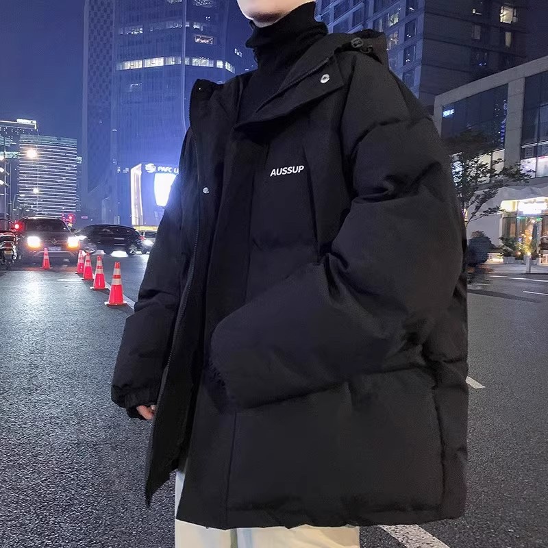 Men's Winter down Jacket, Loose Fit, Thickened, Warm, Large Size, Versatile, Trendy, Couple's Cotton-Padded Jacket, Student Hooded Puffer Jacket Men's Winter down Jacket, Loose Fit, Thickened, Warm, Large Size, Versatile, Trendy, Couple's Cotton-Padded Jacket, Student Hooded Puffer Jacket