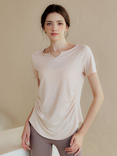 Daddect High-End Yoga Wear Short-Sleeved Women's Slimming Quick-Drying Running Sports Top Morning Running Fitness Wear Summer