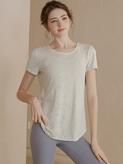 Daddect High-End Yoga Wear for Women, Sports Top, Slimming, Breathable, Quick-Drying, Short-Sleeved T-Shirt, Fitness Wear for Summer