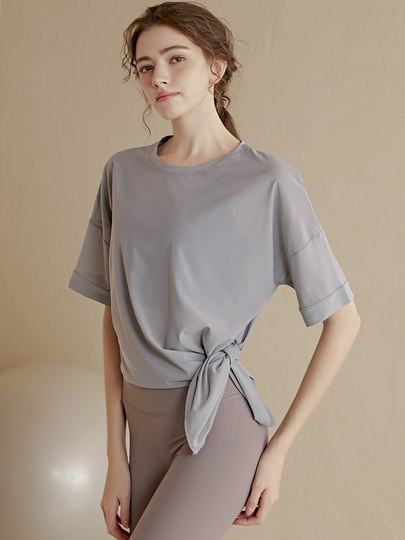 Daddect Loose Mesh Yoga Top for Women, Breathable, Lightweight, Quick-Drying, Short-Sleeved Sports Top, Fitness Wear for Summer