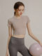 Daddect高级感瑜伽服短袖女运动上衣跑步速干普拉提训练健身服夏