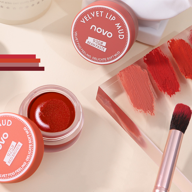 novo lip mud niche brand matte matte velvet lip glaze does not fade cheap student lipstick official flagship store