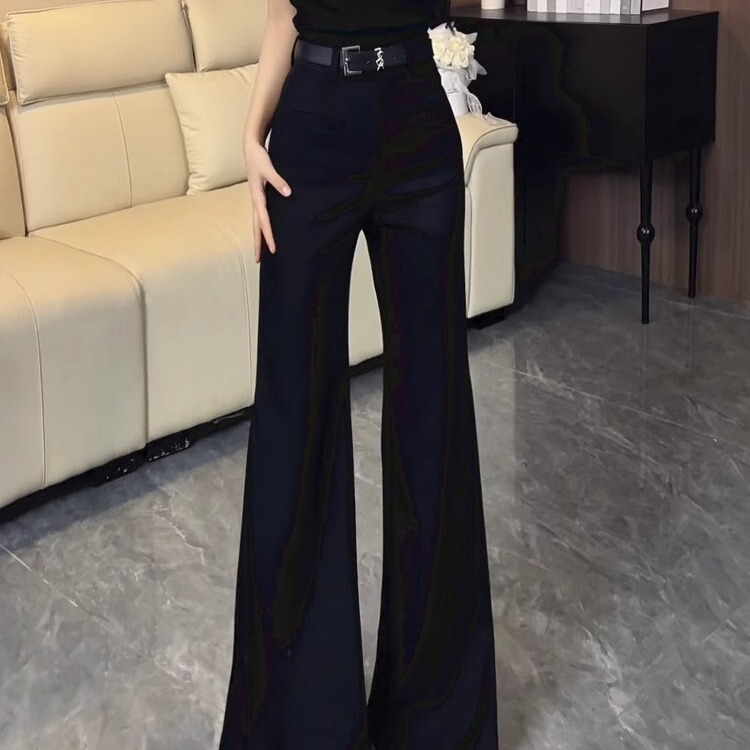 Black Slimming and Leg-Lengthening Flared Suit Pants for Women, 2026 Spring/Summer New Style, Elegant and Fashionable, Non-Tight Flared Pants