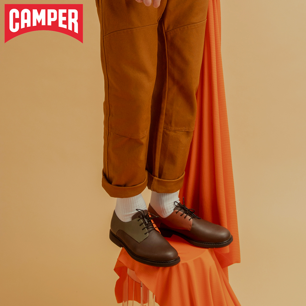 Camper look at the men's shoes Twins fashion casual bag shoes Trend Spring and autumn retro business commute light leather shoes