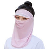 Тонкая шелковая медицинская маска, дышащая летняя вуаль, шапка, защита от солнца, с защитой шеи