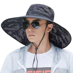 큰 쥐 태양 보호 하이킹 선 보호 마스크를 가진 여름 어부 모자