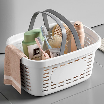 Hand-held bath basket with wide open opening hollow breathable
