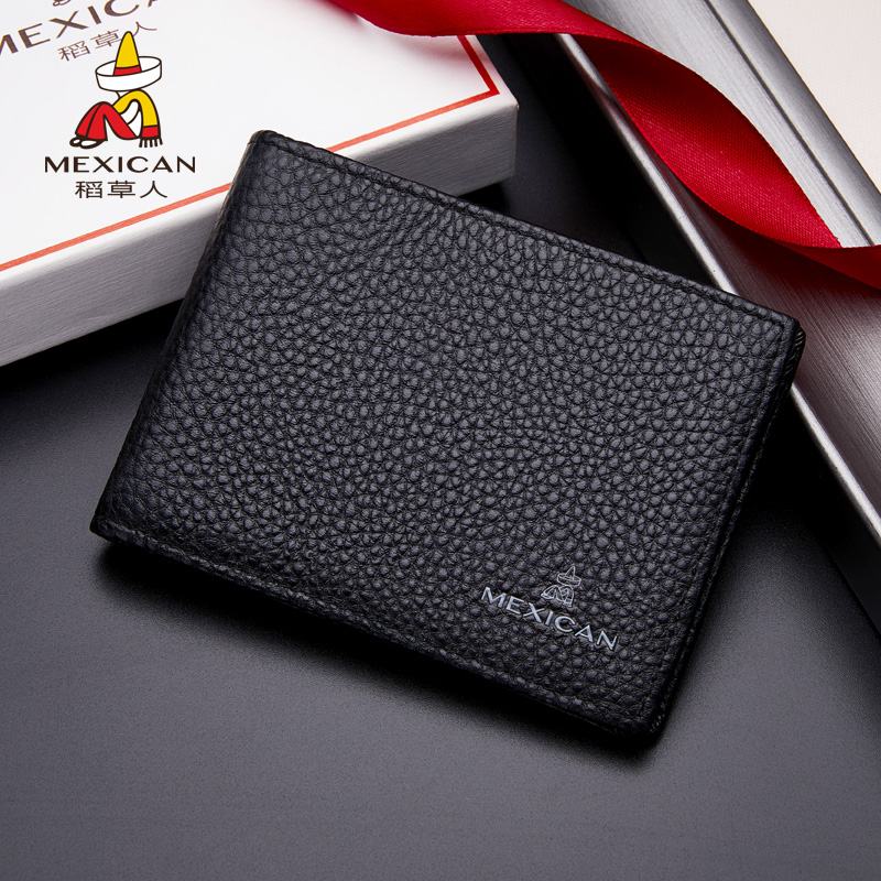 Rice Straw Man Ka Bag Men Tide Card Genuine Leather small ultra-thin portable multifunctional large capacity leather sleeve driving license cover male