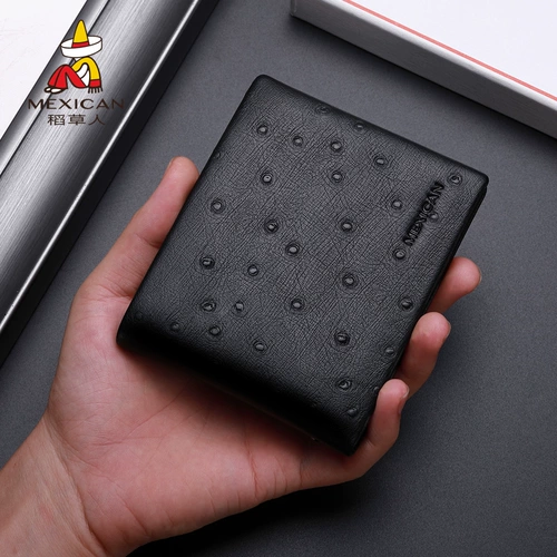 Мужской короткий тонкий кожаный бумажник для отдыха, из натуральной кожи, в корейском стиле