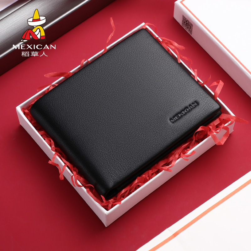 Scarecrow Wallet Men Men Short Men Leather Head Cowhide 2021 New Fashion Youth Wallet Thin Tide
