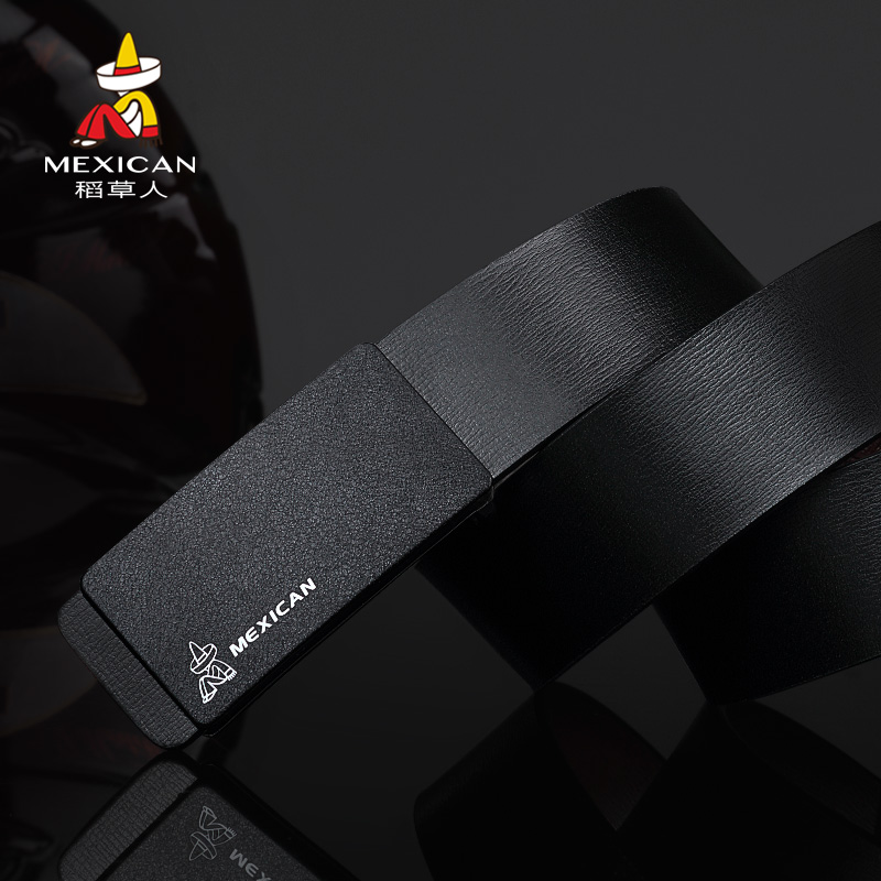 Rice Straw Man Leather Belt Men Genuine Leather Han Version 100 Hitch Yoomers Smooth buckle belts Youth pants with young men